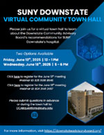 SUNY Downstate community town halls flyer